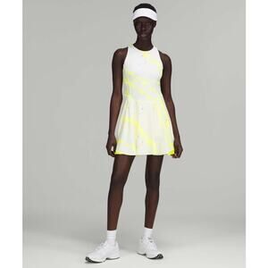 Lululemon Women’s Court Crush Dress Size 8 Electric Lemon COEL yellow white
